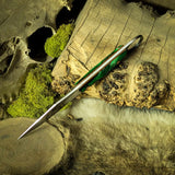 Shrike - Green Fiber Acrylic- Natural Canvas Micarta liners - Mosaic Pins-