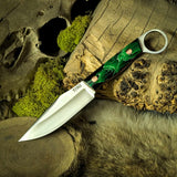 Shrike - Green Fiber Acrylic- Natural Canvas Micarta liners - Mosaic Pins-