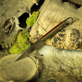 Shrike - Vintage Green Linen Micarta - Red liners - Mosaic Pins