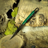 Shrike - Trippy Micarta - Green Glow liners - Mosaic Pins