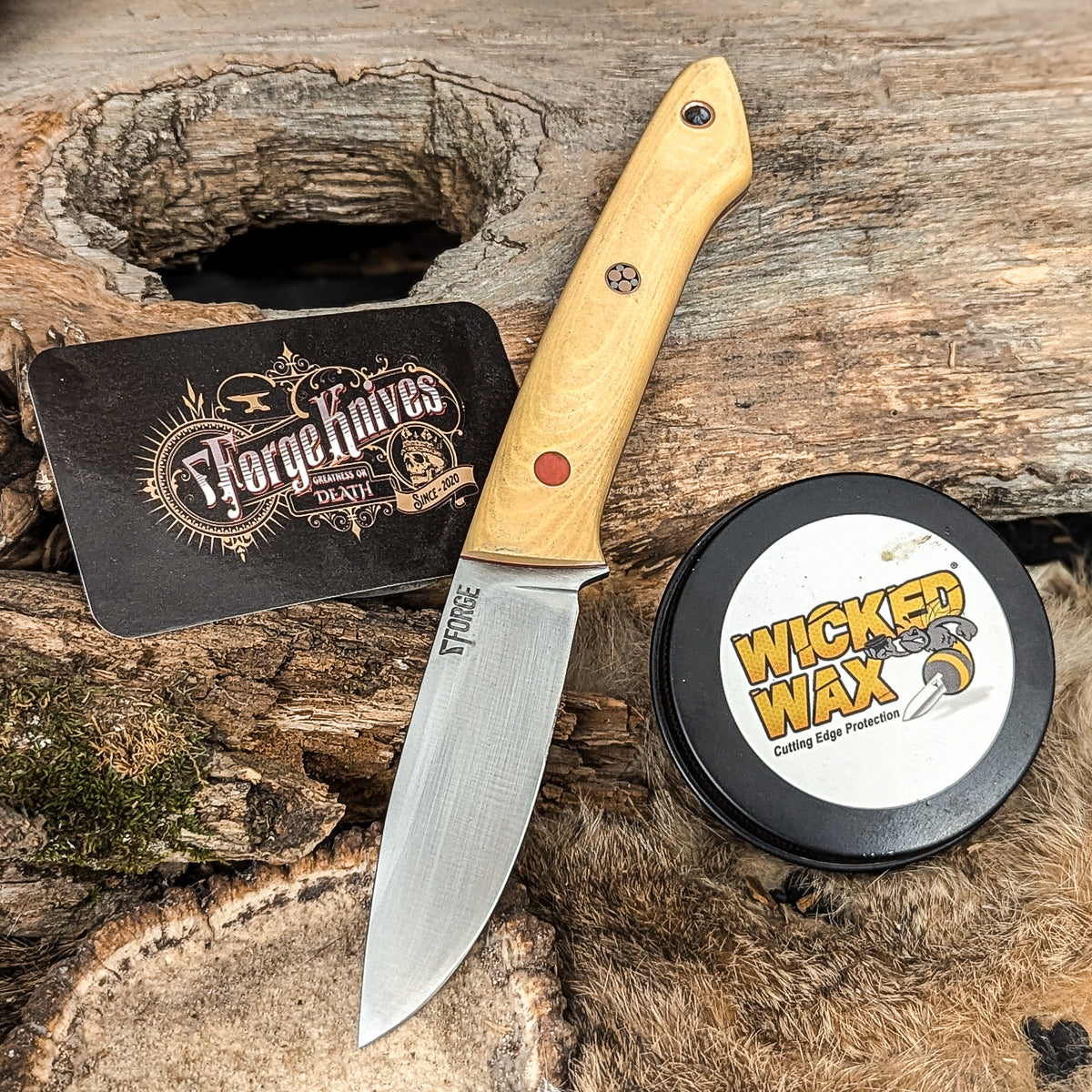 Folium - antique ivory micarta – 7Forge Knives