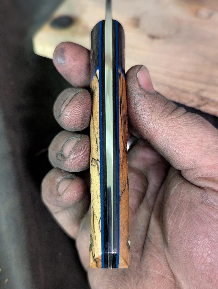 Artemis EDC - Spalted Maple with Carbon Fiber Bolster – 7Forge Knives