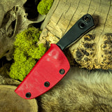 Beartooth Necker Preorder Grant Majors - Black Leather Scales - Red Kydex