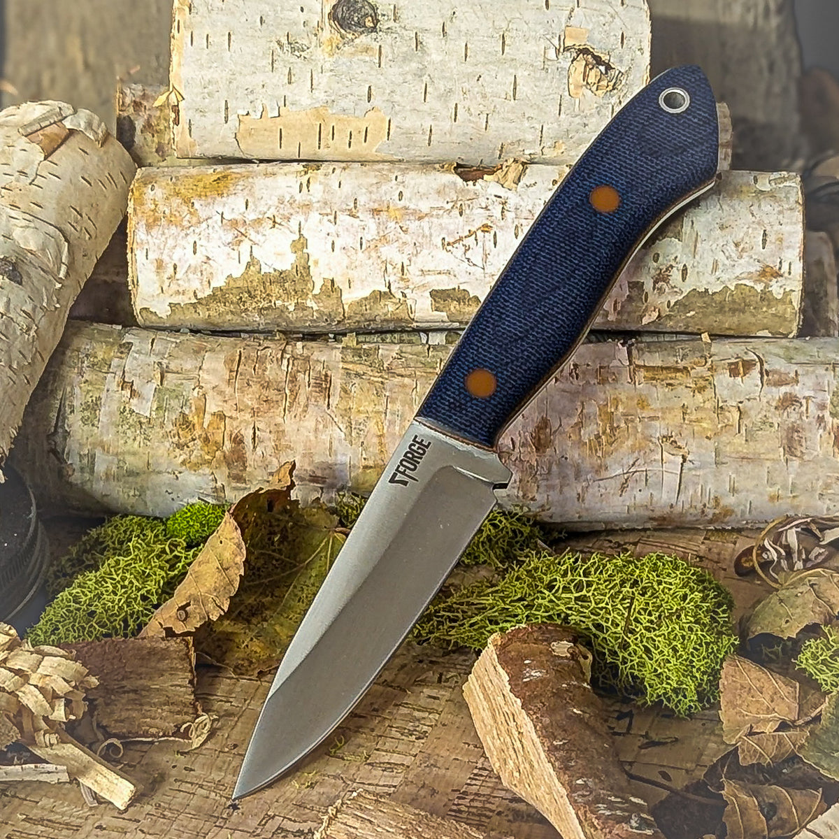 Feather - Blue Denim Micarta - Natural Canvas Liners