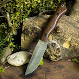 Artemis Hunter - Vintage Green Canvas Micarta - Black liners and Pins - Stonewashed blade