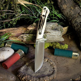 ARTEMIS EDC - Stag - Natural Canvas Micarta liners - Mosaic Pins