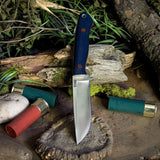 ARTEMIS EDC - Blue Richlite - Thick Vintage Canvas Liners - Natural Canvas Pins