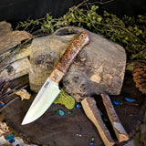 Orso - Black Ash Burl - Black Canvas Micarta Liners - Mosiac Pins