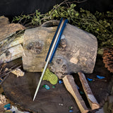 Orso - Blue Burlap - Natural Canvas Micarta Liners - Natural Canvas Pins