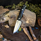Orso Scandi - Black Canvas Micarta - Aluminum Pins