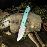 Orso Scandi - Tiffany Blue G10 - Black Canvas Micarta Liners - Black Pins