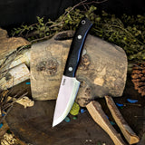 Orso Scandi - Black Linen Micarta - Red Liners - Aluminum Pins