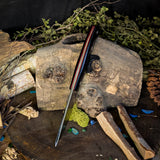 Orso Scandi - Black Linen Micarta - Red Liners - Aluminum Pins