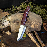 Orso Scandi - Double Red Canvas Micarta - White Liners - White Pins