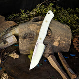 Orso - White G10 - Red Liners - Mosaic Pins