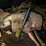 Orso - Stacked Leather - Turquoise G10 Liners - Mosaic Pins