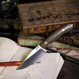 Catalyst -Green Canvas Micarta - Red liners - Mosaic Pins