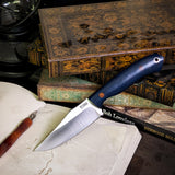 Catalyst - Blue Richlite - Natural Canvas micarta Liners - Natural Canvas Pins