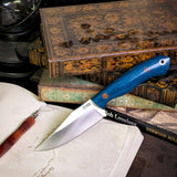 Catalyst - Blue Burlap - Natural Canvas Micarta Liners - Natural Canvas Pins