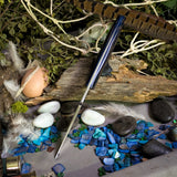 Kingfisher - Nyx Burlap Micarta - Blue Liners - Brass Pins