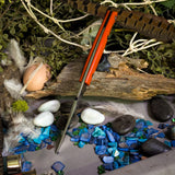 Kingfisher - Orange Linen Micarta - Black Liners - Black Pins