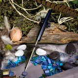 Kingfisher - Black Canvas Micarta - Blue Liners - Brass Pins