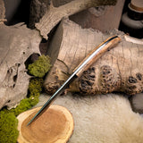 One off mini Kukri - Spalted maple - black liners - black pins