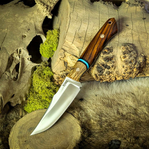 Sadie - Desert Ironwood - Spalted Maple Bolster - Turquoise G10 spacer - Black Canvas Micarta Liners - Mosaic Pins