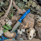 Artemis Bushcrafter - Blue G10 - Thick Black Linen Liners - Copper Pins