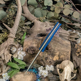 Artemis Bushcrafter - Blue G10 - Thick Black Linen Liners - Copper Pins