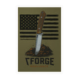 Knife & Flag Vinyl Decal — "Forge Resilience" Tactical Sticker
