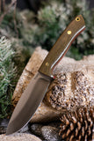 Arctic Hunter - Green Canvas Micarta - Red Liners - Brass Pins