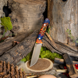 ARTEMIS EDC - Tye Dye Micarta - Teal Glow Liners - Aluminum Pins