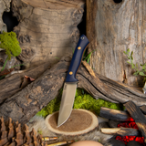 ARTEMIS EDC - Blue Richlite - Natural Canvas Liners - Butterscotch pins