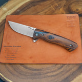 Artemis Folder Prototype - Desert Ironwood - Titanium Liners and Clip