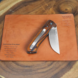 Artemis Folder Prototype - Desert Ironwood - Titanium Liners and Clip