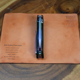 Artemis Folder Prototype - Black Canvas Micarta - Green liners - Purple Titanium Liners and Clip