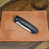 Artemis Folder Prototype - Black Canvas Micarta - Green liners - Purple Titanium Liners and Clip