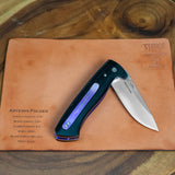 Artemis Folder Prototype - Black Canvas Micarta - Green liners - Purple Titanium Liners and Clip