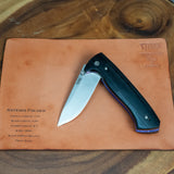 Artemis Folder Prototype - Black Canvas Micarta - Green liners - Purple Titanium Liners and Clip