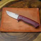 Artemis Folder Prototype - Crosscut Red Linen Micarta- Black Liners - Titanium Liners and Clip