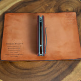 Artemis Folder Prototype - Crosscut Red Linen Micarta- Black Liners - Titanium Liners and Clip