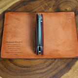 Artemis Folder Prototype - Crosscut Red Linen Micarta- Black Liners - Titanium Liners and Clip