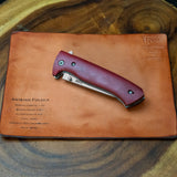 Artemis Folder Prototype - Crosscut Red Linen Micarta- Black Liners - Titanium Liners and Clip