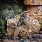 Gnome - Grey and Black G10 - Black Liners - Mosaic Pins