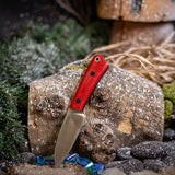 Gnome - Red Linen Micarta - Black Canvas Liners - Black Pins