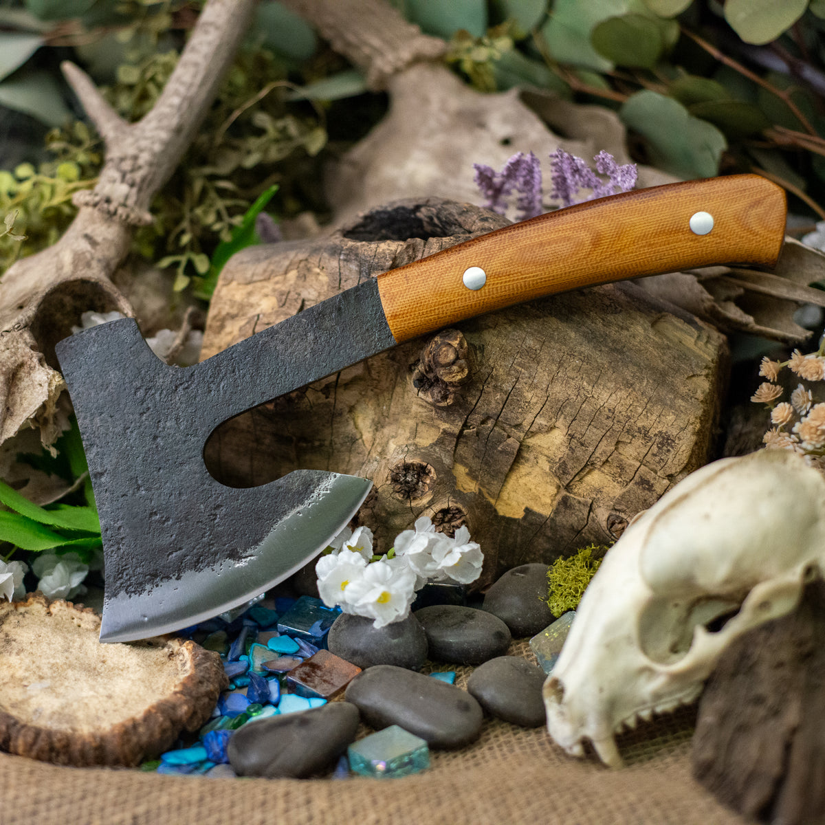 Custom Rustic Hatchet - Vintage Canvas Micarta - Steel Corbys – 7Forge ...