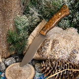 Custom Forged Fighter - Black Ash Burl - Black Canvas Liners - Mosaic Pins