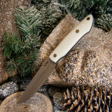 Custom drop point - white g10 - black liners - mosaic pins