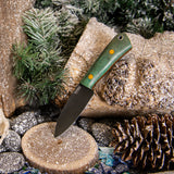 Gnome - Green Spalted Maple - Natural Canvas Liners - Butterscotch pins